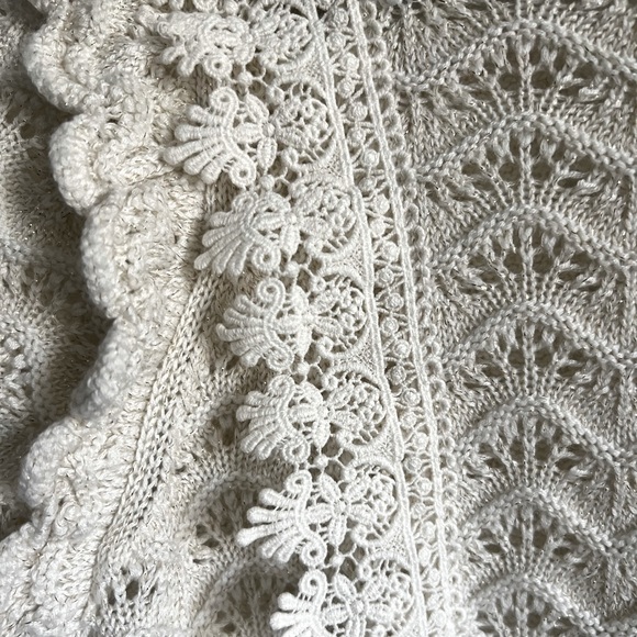 NWT Anthropologie Kachel Simmer Crochet Sweater in Ivory - Picture 9 of 10